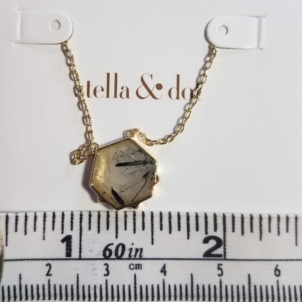 NIB ~ 16"+ 2"ext ~Stella & Dot Nova Necklace~Tourmaline/Quartz~RETIRED~N549G - Picture 3 of 9